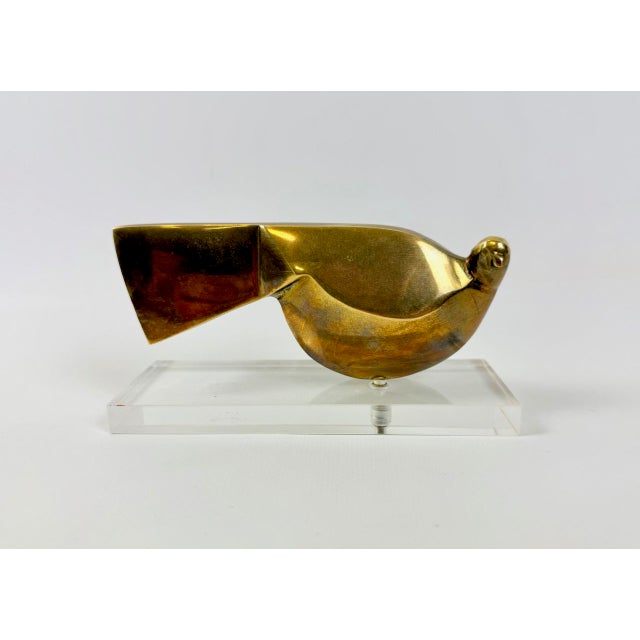 Mid-Century Greek Bronze Dove Sculpture, 1960s For Sale - Image 11 of 11