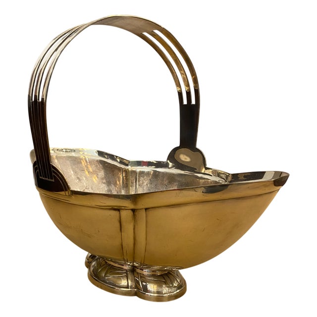 Silver-Plated Metal Centerpiece Basket from Ercuis, 1920s For Sale