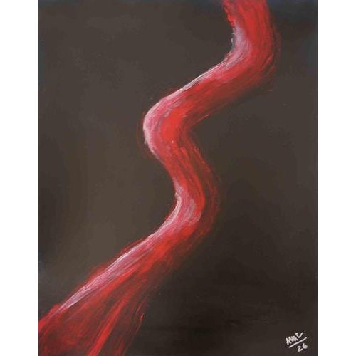 Anna Maria Caboni, Red Kaminari, Acrylic by Anna Maria Caboni, 2026, Acrylic For Sale - Image 4 of 4