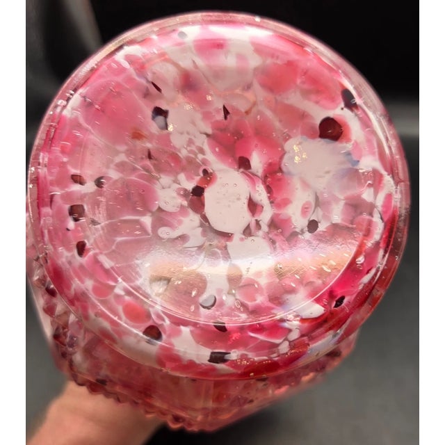 Murano Vintage MCM Murano Style Pink Art Glass Vase For Sale - Image 4 of 4