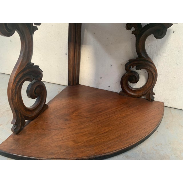 Napoleon III Style Corner Shelf in Walnut, 1800s For Sale - Image 6 of 11