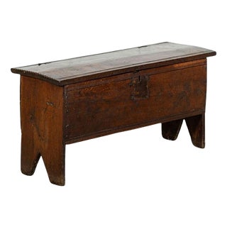 18th Century English Oak Coffer, 1770s For Sale