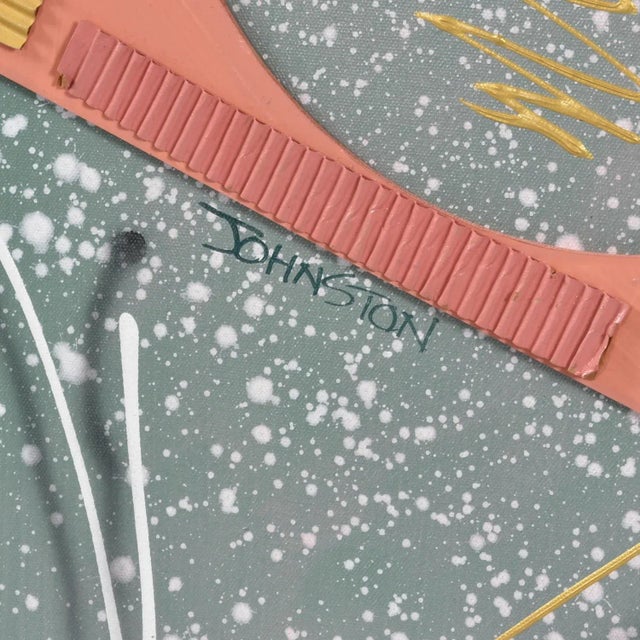 Vintage 1980s Memphis Style 3d Abstract Geometric Mixed Media Combine Painting For Sale - Image 6 of 10