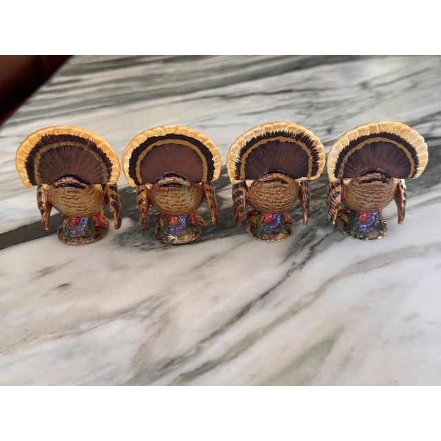 Vintage Porcelain Turkey Motif Place Card Holders - Set of 8 For Sale - Image 12 of 13
