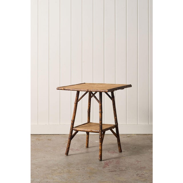 19th Century Tortoise Bamboo Two-Tiered Table For Sale - Image 4 of 11