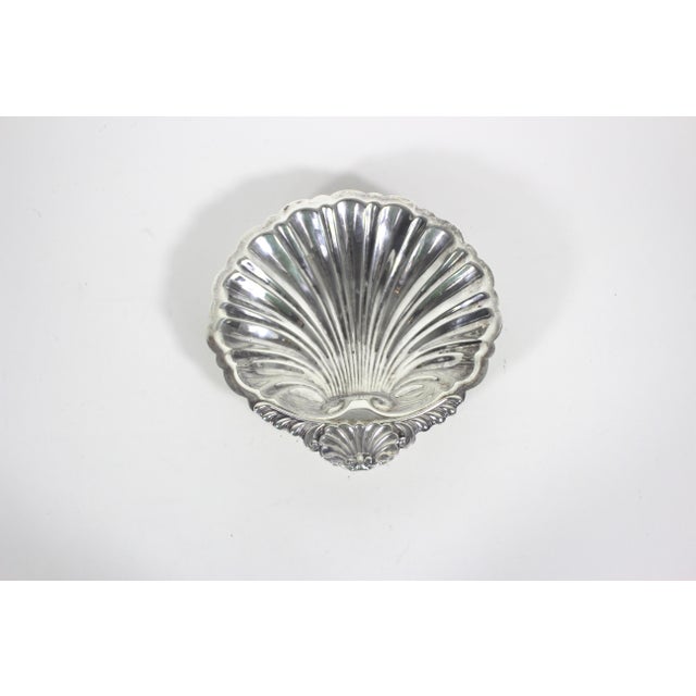 Vintage Silver Clam Shell Bowl With Feet Sheffield Reproduction For Sale - Image 6 of 12
