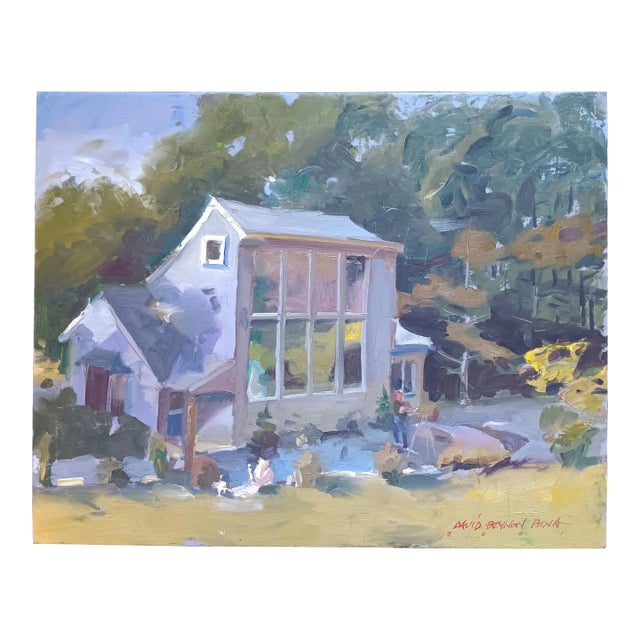 Famous Artist's Connecticut Studio, Original Oil Painting For Sale