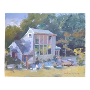 Famous Artist's Connecticut Studio, Original Oil Painting
