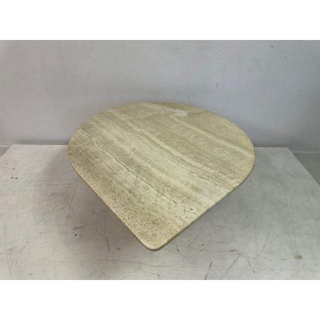 1980s Vintage Tear Shaped Travertine Coffee Table, 1980s For Sale - Image 5 of 18