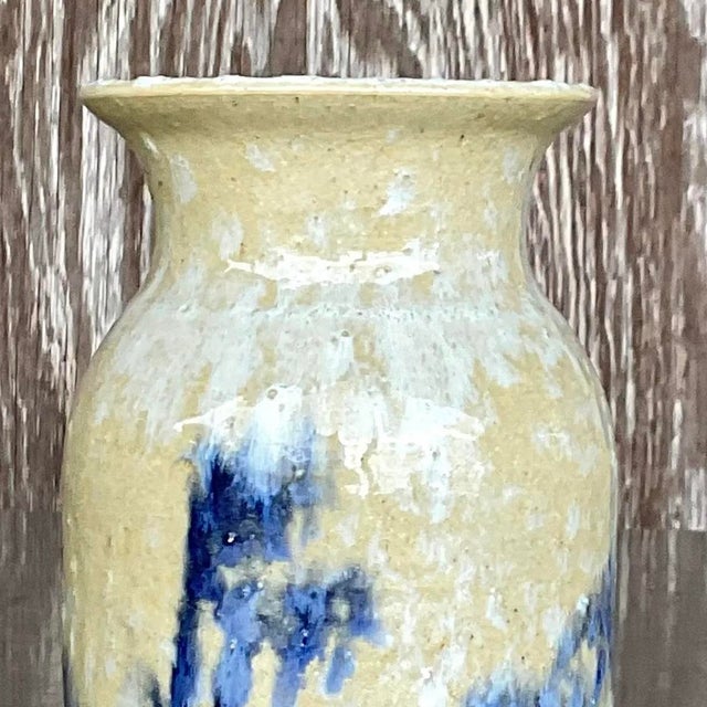 Vintage Boho Signed Studio Pottery Vase For Sale - Image 9 of 13