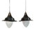 Industrial Enamelled Steel and Acrylic Glass Pendant Lights by D.W. Windsor, 1980s, Set of 2 For Sale