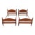 Vintage Cannonball American Colonial Carved Cherry Wood Twin Size Bedframe - A Pair For Sale