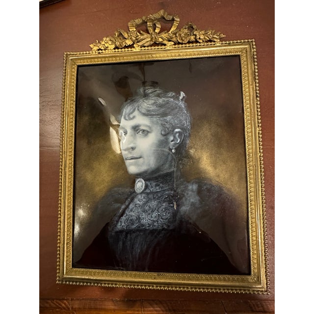 Victorian Antique Enamel on Copper Portrait, France, 19th C. For Sale - Image 3 of 8