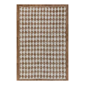 4x6 Jute Cotton Hand Woven Diamond Pattern Boho Modern Style Rug