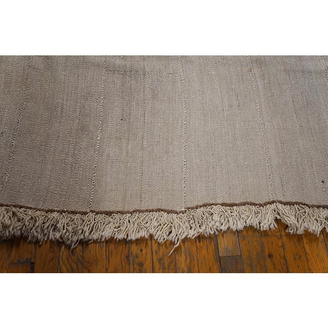 Mid 20th Century 1940s White Cream Solid Tribal Antique Kilim n.w. Persian Rug 8'2" X 9'10" Flat Weave Wool Carpet For Sale - Image 5 of 6