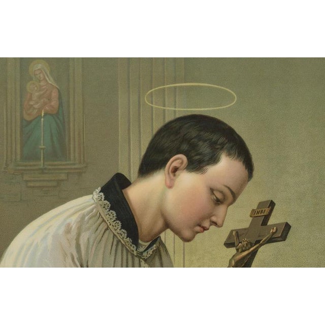 St. Aloysius Gonzaga, c.1900 German Devotional Chromolithograph (Printed in Germany) This early 20th-century German...