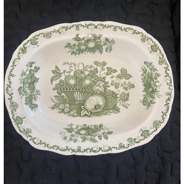 Mid 20th Century Mason's Transferware Green Serving Set of 4 For Sale - Image 9 of 14