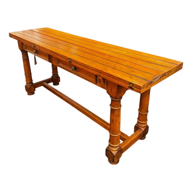 1980s Folding Wood Console Table For Sale