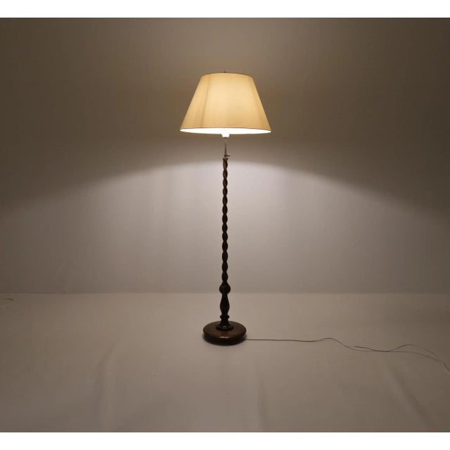 Art Deco Organic Swirl Floor Lamp in Stained Birch, Sweden, 1940s For Sale - Image 12 of 14