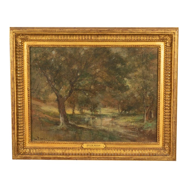 Antique American Impressionist Luminist Painting "River Ridge" Virginia by Lucien Whiting Powell, 1890 For Sale