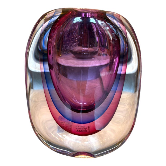 Sommerso Murano Vase by Michele Onesto For Sale