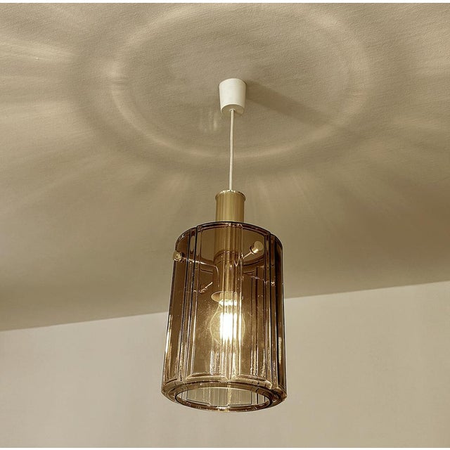 Space Age Pendant Light in Glass from Glashütte Limburg, 1950s For Sale - Image 4 of 12