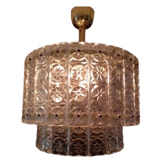 Chandelier in Glass with Brass Structure from Kinkeldey, Austria, 1960 For Sale