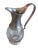 Italian Pewter & Glass Water Pitcher With Sculptural Handle For Sale