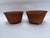 1990s Small Terra Cotta Style Tole Footed Bowls a Pair For Sale - Image 5 of 8