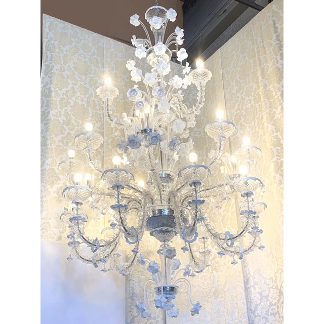 Classical floreal Ca' Rezzonico Murano glass chandelier.Very particoular and floreal design , impressive piece of art....