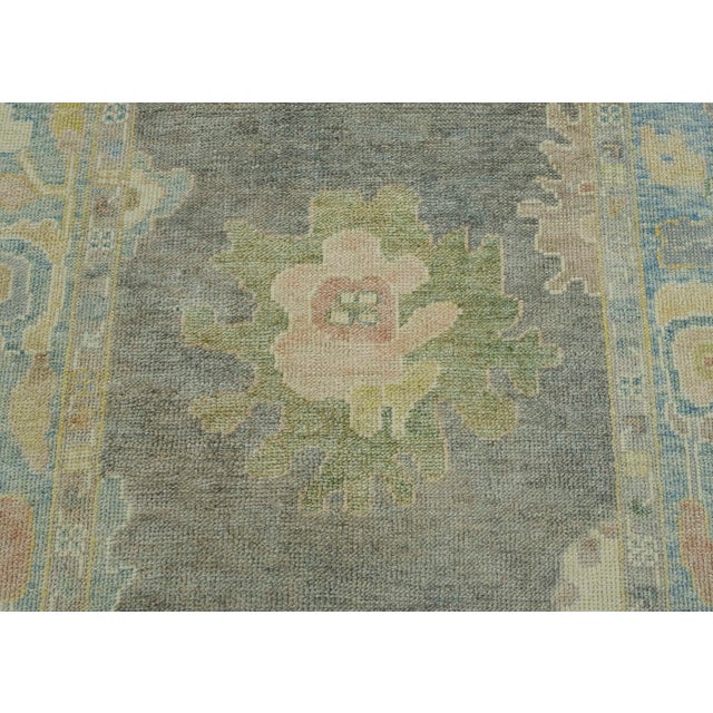 Turkish Oushak Rug 3'11" x 9'5" #18038 For Sale In Houston - Image 6 of 8