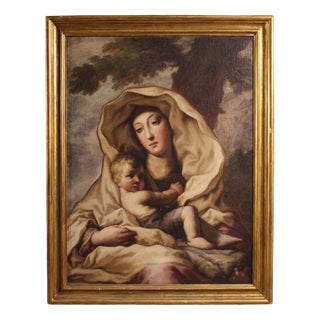 Italian Artist, Madonna with Child, 1680, Oil on Canvas For Sale