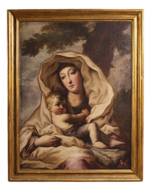 Italian Artist, Madonna with Child, 1680, Oil on Canvas