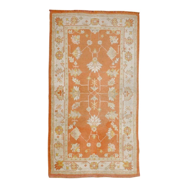 Galerie Shabab Collection Early 20th Century Turkish Oushak Throw Rug For Sale