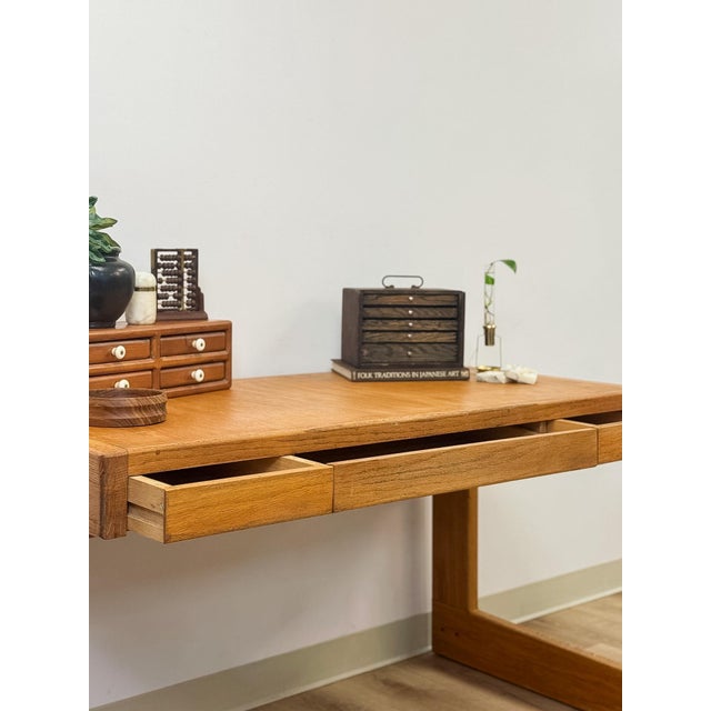 Vintage Handmade Organic Modern Pine Plywood Desk, Lou Hodges Style MCM For Sale - Image 12 of 18