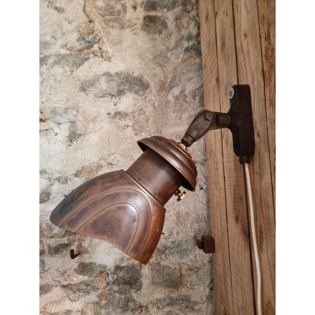 Art Deco Copper Wall Lamp with Prismatic Glass Reflector, 1920s For Sale - Image 15 of 18