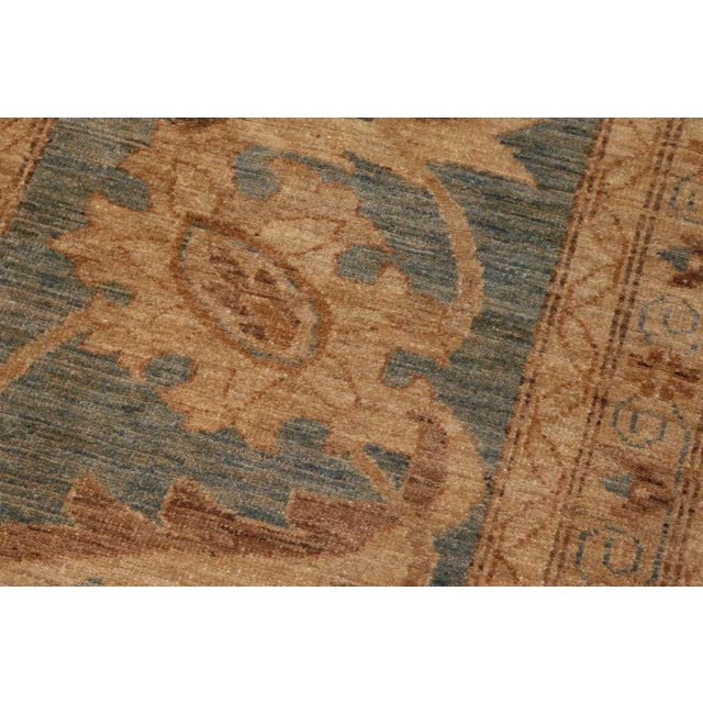 1990s Classic Ziegler Rust Teal Blue Hand-Knotted Wool Rug - 13'0'' X 19'5'' For Sale - Image 5 of 8