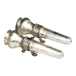 Antique Silvered Glass Wall Candle Sconces—A Pair For Sale