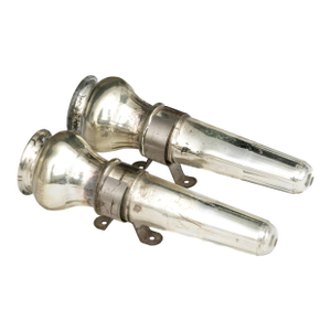 Antique Silvered Glass Wall Candle Sconces—A Pair