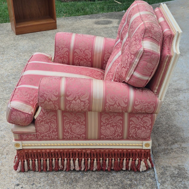 1990s Meroni Francesco Attr. Italian Neoclassical Style Arm Chair For Sale - Image 11 of 17