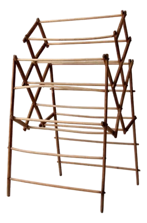 Antique Victorian Wood Folding Laundry Drying Rack