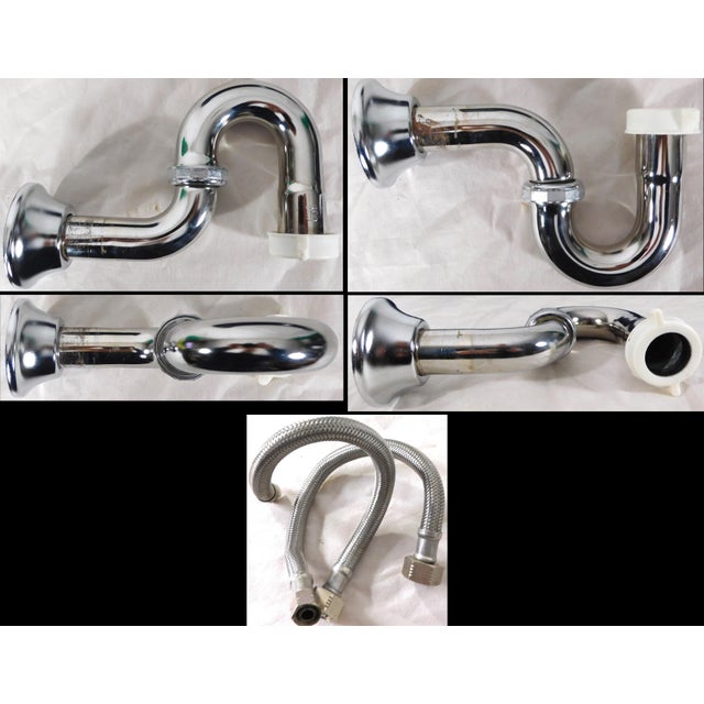 1999 Vintage Kohler Revival Dark Navy Blue Vitreous China Pedestal Sink With Kohler Faucet For Sale - Image 18 of 18