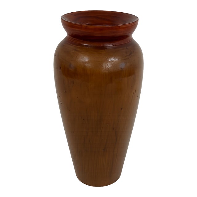 Hand Turned Wooden Vase For Sale