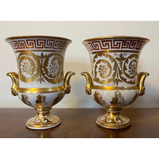 Black 1810s George III Coalport Porcelain Neoclassical Mantel Vases Urns - Set of 4 For Sale - Image 8 of 13