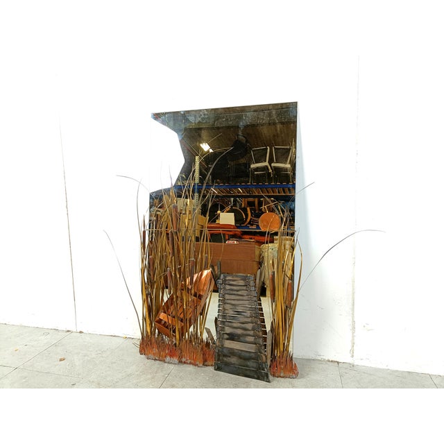 Sculpted Copper Mirror from Daniel Dhaeseleer, 1970s For Sale - Image 6 of 10