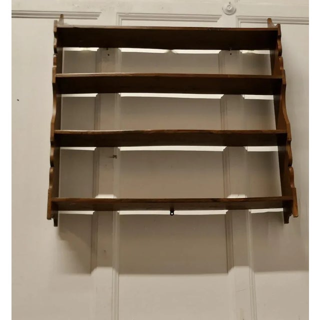 1950s Arts and Crafts Open Front Wall Hanging Yew Bookshelf, 1950s For Sale - Image 5 of 7