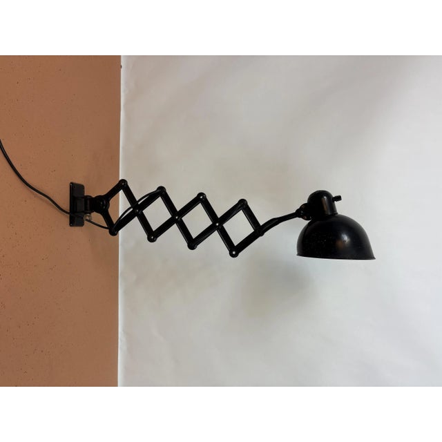 Bauhaus Model 6718 Scissor Wall Lamp by Christian Dell for Kaiser Idell, 1930s For Sale - Image 3 of 11