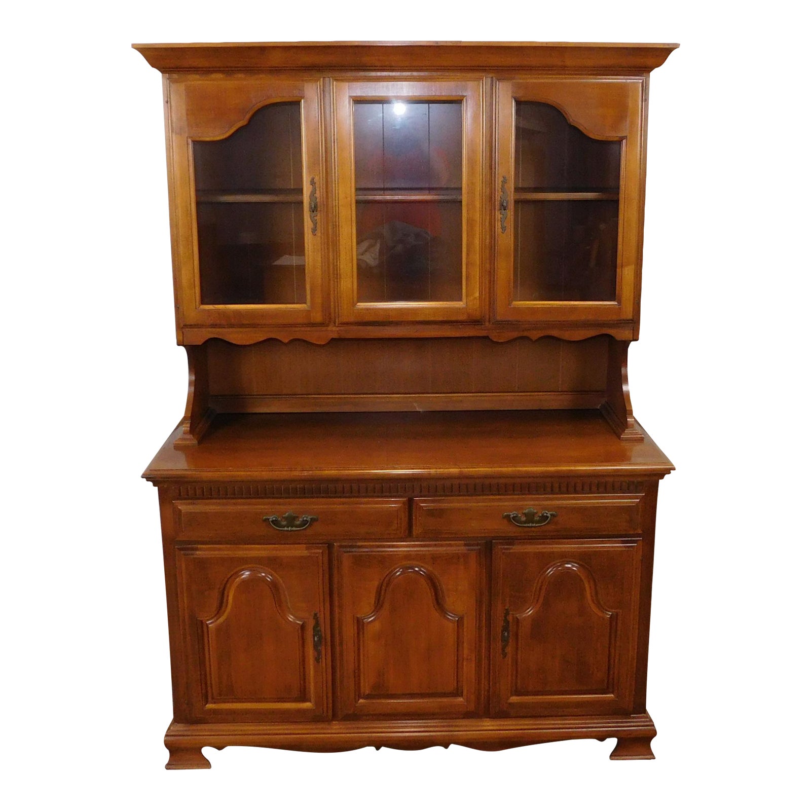 1980s Solid Maple Dining Room Kitchen China Hutch Chairish