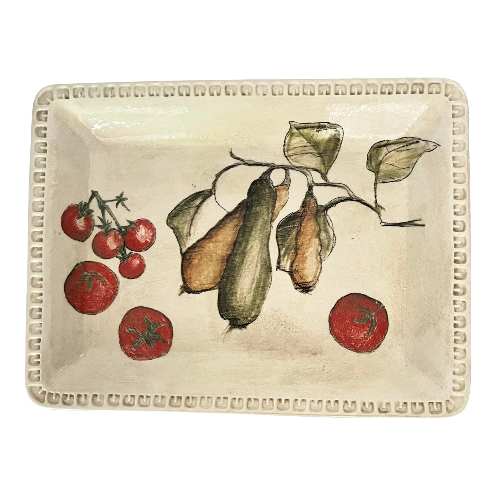 Williams-Sonoma Italian Large Tomato/Zucchini Pattern Platter