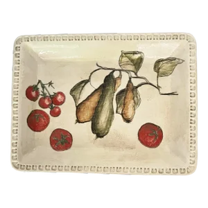 Williams-Sonoma Italian Large Tomato/Zucchini Pattern Platter / Serving Bowl